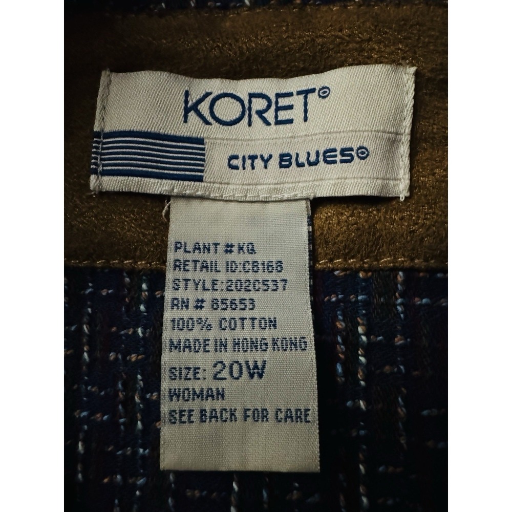 Vintage Koret 90s Denim Floral Embroidered Cottagecore Button Up Western Top 20W - Picture 4 of 10
